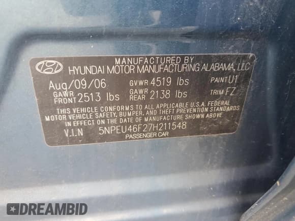 ✅ 2007 Hyundai Sonata SE • VIN: 5NPEU46F27H211548 • Лот: 78289744. Опубликован ранее на Copart с пробегом 204 010 миль. Бесплатный доступ к архиву аукционных продаж из США и подробный отчёт об истории автомобиля на DreamBid. Изображение 12.