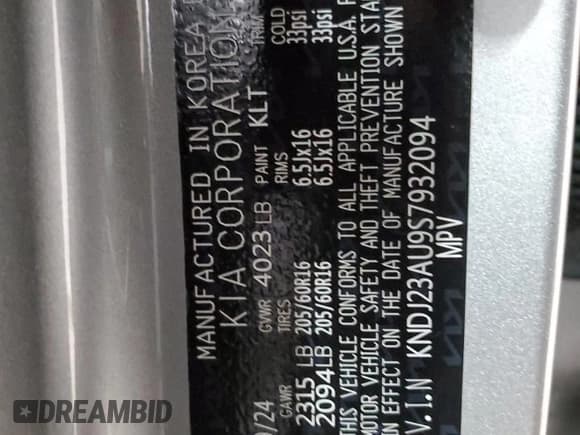 ✅ 2025 Kia Soul LX • VIN: KNDJ23AU9S7932094 • Lot: 92212655. Listed on Copart with 34,297 mi. Free auction sales archive from the USA and detailed vehicle history report at DreamBid. Image 13.