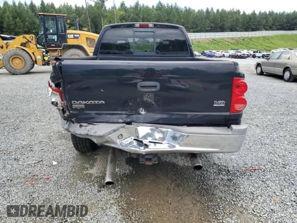 2005 Dodge Dakota Laramie with VIN 1D7HE58N25S179130, listed as a Copart auction lot 66822755 with 196,608 mi miles and Salvage title. Bid and sale history available at DreamBid. Image 6.