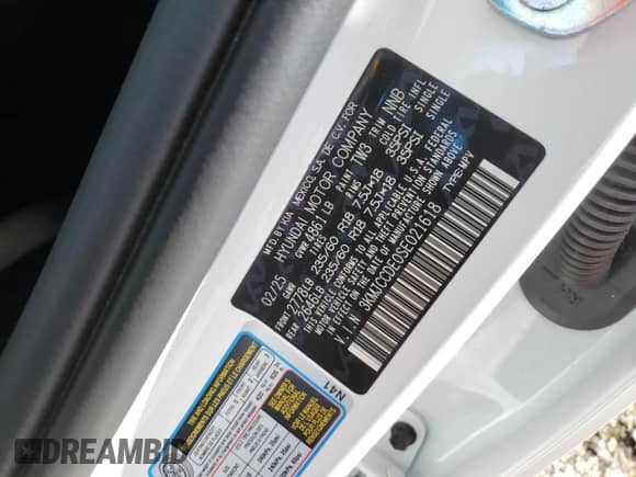 2025 Hyundai Tucson SEL Convenience с VIN 3KMJCCDE0SE021618, выставлен на аукционе Copart как лот 69700535 с пробегом 2 593 миль миль и Списание • Salvage title. История ставок и продаж доступна на DreamBid. Изображение 13.