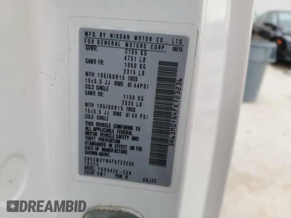 2015 Chevrolet City Express Cargo LS z VIN 3N63M0YN4FK723236, wystawiony jako Copart lot #48875845 z przebiegiem Nie podano mil oraz Szkoda całkowita • Salvage title. Historia ofert i sprzedaży dostępna na DreamBid. Obrazek 13.