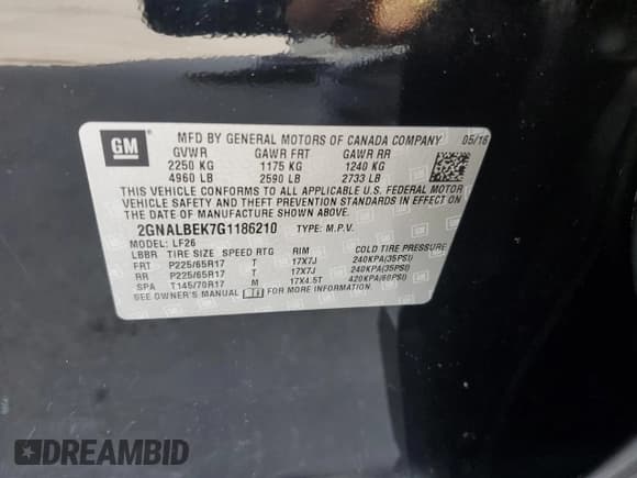 ✅ 2016 Chevrolet Equinox LS • VIN: 2GNALBEK7G1186210 • Лот: 92363775. Опубликован ранее на Copart с пробегом 53 045 миль. Бесплатный доступ к архиву аукционных продаж из США и подробный отчёт об истории автомобиля на DreamBid. Изображение 12.