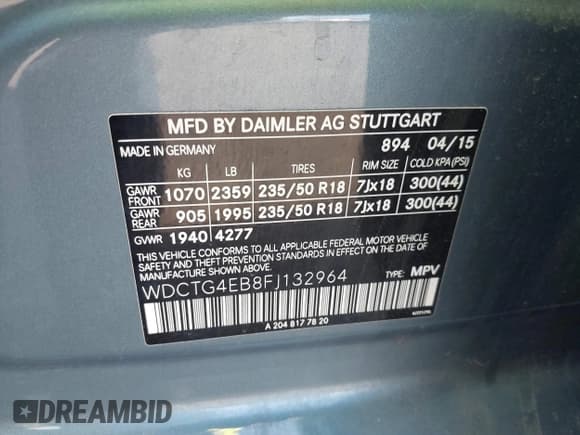 ✅ 2015 Mercedes-Benz GLA 250 • VIN: WDCTG4EB8FJ132964 • Лот: 43295914. Опубликован ранее на IAAI с пробегом 49 801 миль. Бесплатный доступ к архиву аукционных продаж из США и подробный отчёт об истории автомобиля на DreamBid. Изображение 9.