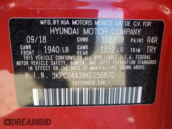 ✅ 2019 Hyundai Accent SE • VIN: 3KPC24A3XKE056870 • Лот: 50878665. Опубликован ранее на Copart с пробегом 94 245 миль. Бесплатный доступ к архиву аукционных продаж из США и подробный отчёт об истории автомобиля на DreamBid. Изображение 12.