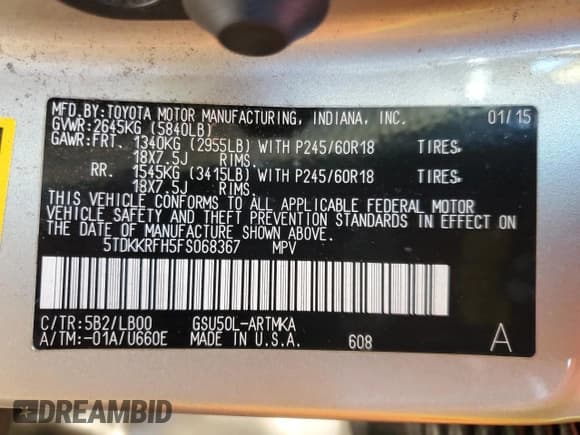 ✅ 2015 Toyota Highlander XLE • VIN: 5TDKKRFH5FS068367 • Lot: 90889485. Wystawiony na Copart z przebiegiem 99 170 mil. Bezpłatny archiwum sprzedaży aukcyjnych z USA i szczegółowy raport historii pojazdu na DreamBid. Zdjęcie 13.