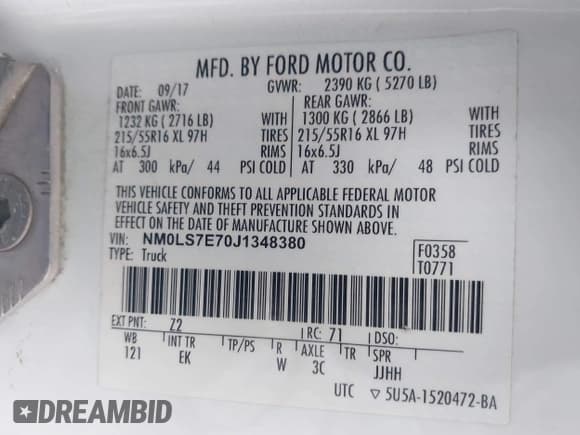 ✅ 2018 Ford Transit Connect XL • VIN: NM0LS7E70J1348380 • Лот: 43822017. Опубликован ранее на IAAI с пробегом 195 610 миль. Бесплатный доступ к архиву аукционных продаж из США и подробный отчёт об истории автомобиля на DreamBid. Изображение 9.