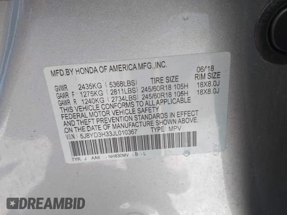 ✅ 2018 Acura MDX • VIN: 5J8YD3H33JL010367 • Лот: 41834911. Опубликован ранее на IAAI с пробегом 92 041 миль. Бесплатный доступ к архиву аукционных продаж из США и подробный отчёт об истории автомобиля на DreamBid. Изображение 9.