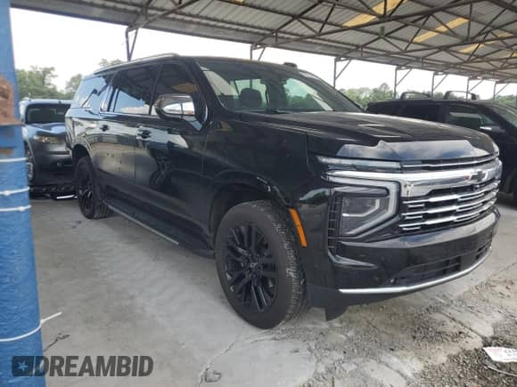 2025 Chevrolet Suburban Premier with VIN 1GNS6FRD9SR104444, listed as a Copart auction lot 59964845 with 6,106 mi miles and Salvage title. Bid and sale history available at DreamBid. Image 4.