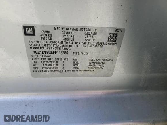 ✅ 2015 Chevrolet Silverado 2500HD LT • VIN: 1GC1KVEG5FF113286 • Lot: 49651474. Wystawiony na Copart z przebiegiem 174 076 mil. Bezpłatny archiwum sprzedaży aukcyjnych z USA i szczegółowy raport historii pojazdu na DreamBid. Zdjęcie 13.