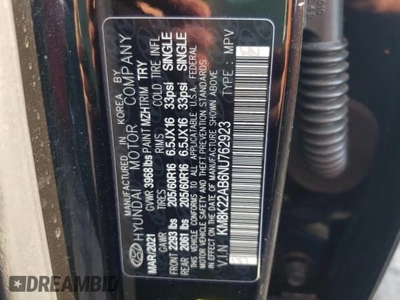 ✅ 2022 Hyundai Kona SE • VIN: KM8K22AB6NU762923 • Лот: 68256214. Опубликован ранее на Copart с пробегом 25 053 миль. Бесплатный доступ к архиву аукционных продаж из США и подробный отчёт об истории автомобиля на DreamBid. Изображение 12.