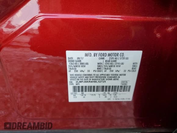 ✅ 2017 Lincoln MKX Select • VIN: 2LMPJ8KR4HBL52725 • Лот: 56392445. Опубликован ранее на Copart с пробегом 70 043 миль. Бесплатный доступ к архиву аукционных продаж из США и подробный отчёт об истории автомобиля на DreamBid. Изображение 12.