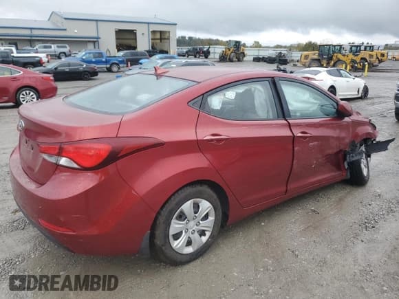 ✅ 2016 Hyundai Elantra SE • VIN: 5NPDH4AE9GH667805 • Lot: 85406575. Listed on Copart with Not provided. Free auction sales archive from the USA and detailed vehicle history report at DreamBid. Image 3.