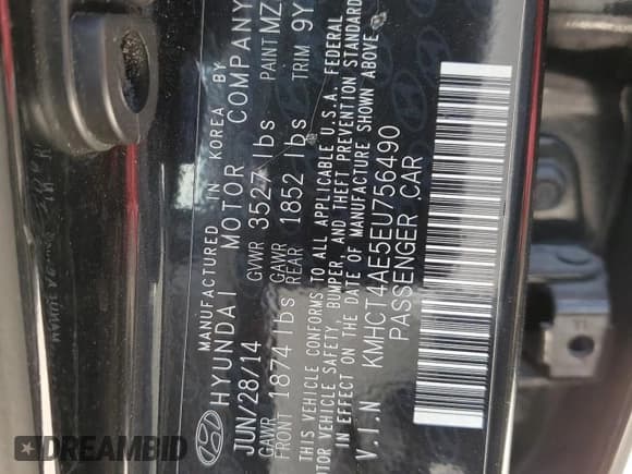 ✅ 2014 Hyundai Accent GLS • VIN: KMHCT4AE5EU756490 • Лот: 56218894. Опубликован ранее на Copart с пробегом 107 196 миль. Бесплатный доступ к архиву аукционных продаж из США и подробный отчёт об истории автомобиля на DreamBid. Изображение 12.