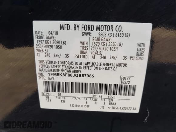 ✅ 2018 Ford Explorer Limited • VIN: 1FM5K8F88JGB57985 • Lot: 43613988. Wystawiony na IAAI z przebiegiem 114 667 mil. Bezpłatny archiwum sprzedaży aukcyjnych z USA i szczegółowy raport historii pojazdu na DreamBid. Zdjęcie 9.