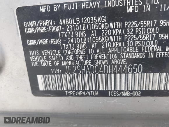 ✅ 2013 Subaru Forester X Premium • VIN: JF2SHADC4DH444650 • Лот: 42353627. Опубликован ранее на IAAI с пробегом 155 220 миль. Бесплатный доступ к архиву аукционных продаж из США и подробный отчёт об истории автомобиля на DreamBid. Изображение 9.