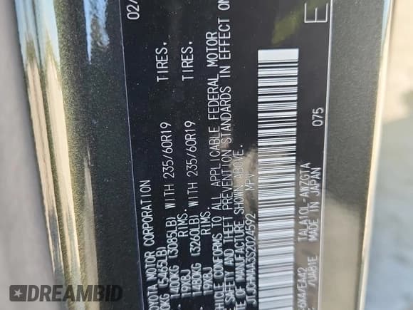 ✅ 2025 Lexus RX 350 Premium • VIN: JTJCHMAA3S2024592 • Lot: 82416035. Listed on Copart with 5,817 mi. Free auction sales archive from the USA and detailed vehicle history report at DreamBid. Image 13.