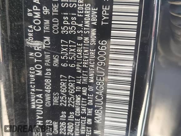 2014 Hyundai Tucson Limited z VIN KM8JUCAG8EU790066, wystawiony jako Copart lot #64270855 z przebiegiem 156 840 mil mil oraz Szkoda całkowita • Salvage title. Historia ofert i sprzedaży dostępna na DreamBid. Obrazek 12.