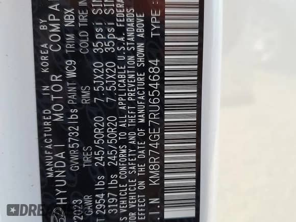 2024 Hyundai Palisade Calligraphy с VIN KM8R74GE7RU654684, выставлен на аукционе Copart как лот 73977654 с пробегом 4 772 миль миль и Списание • Salvage title. История ставок и продаж доступна на DreamBid. Изображение 14.