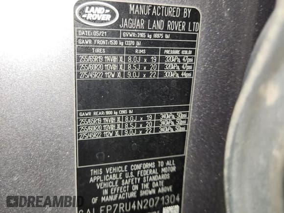 ✅ 2022 Land Rover Defender SE • VIN: SALEP7RU4N2071304 • Lot: 71004795. Wystawiony na Copart z przebiegiem 53 850 mil. Bezpłatny archiwum sprzedaży aukcyjnych z USA i szczegółowy raport historii pojazdu na DreamBid. Zdjęcie 13.