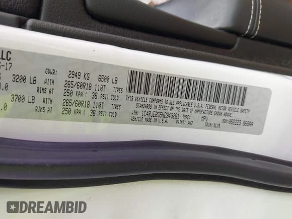 ✅ 2017 Jeep Grand Cherokee Limited • VIN: 1C4RJEBG5HC943281 • Лот: 42942659. Опубликован ранее на IAAI с пробегом 160 427 миль. Бесплатный доступ к архиву аукционных продаж из США и подробный отчёт об истории автомобиля на DreamBid. Изображение 9.