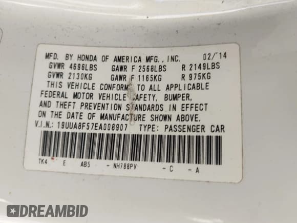 ✅ 2014 Acura TL Technology • VIN: 19UUA8F57EA008907 • Lot: 43152227. Wystawiony na IAAI z przebiegiem 60 810 mil. Bezpłatny archiwum sprzedaży aukcyjnych z USA i szczegółowy raport historii pojazdu na DreamBid. Zdjęcie 9.