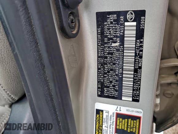 ✅ 2013 Toyota Avalon XLE Premium • VIN: 4T1BK1EB6DU035154 • Lot: 94241995. Listed on Copart with 299,768 mi. Free auction sales archive from the USA and detailed vehicle history report at DreamBid. Image 12.