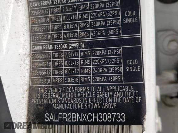 ✅ 2012 Land Rover LR2 HSE • VIN: SALFR2BNXCH308733 • Лот: 56538734. Опубликован ранее на Copart с пробегом Не указан. Бесплатный доступ к архиву аукционных продаж из США и подробный отчёт об истории автомобиля на DreamBid. Изображение 13.