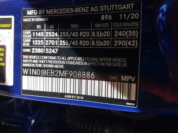 ✅ 2021 Mercedes-Benz GLC 300 • VIN: W1N0J8EB2MF908886 • Lot: 43181929. Listed on IAAI with 41,752 mi. Free auction sales archive from the USA and detailed vehicle history report at DreamBid. Image 9.