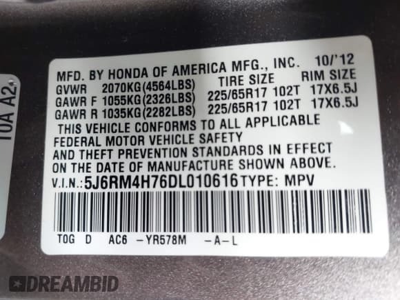 ✅ 2013 Honda CR-V EX-L • VIN: 5J6RM4H76DL010616 • Lot: 43502836. Wystawiony na IAAI z przebiegiem 113 925 mil. Bezpłatny archiwum sprzedaży aukcyjnych z USA i szczegółowy raport historii pojazdu na DreamBid. Zdjęcie 9.