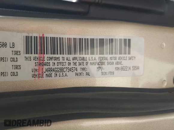 ✅ 2011 Jeep Grand Cherokee Laredo • VIN: 1J4RR4GG9BC734574 • Lot: 42603119. Listed on IAAI with 111,894 mi. Free auction sales archive from the USA and detailed vehicle history report at DreamBid. Image 9.