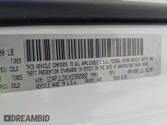 ✅ 2019 Jeep Cherokee Limited • VIN: 1C4PJLDX1KD302882 • Lot: 42191309. Listed on IAAI with 79,426 mi. Free auction sales archive from the USA and detailed vehicle history report at DreamBid. Image 9.