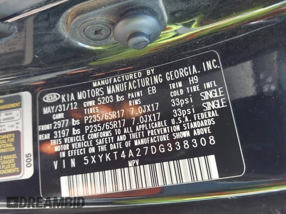 ✅ 2013 Kia Sorento LX • VIN: 5XYKT4A27DG338308 • Лот: 43229458. Опубликован ранее на IAAI с пробегом 295 048 миль. Бесплатный доступ к архиву аукционных продаж из США и подробный отчёт об истории автомобиля на DreamBid. Изображение 9.