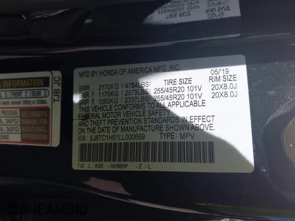 ✅ 2020 Acura RDX w/A-Spec Pkg • VIN: 5J8TC1H61LL000659 • Lot: 43321157. Listed on IAAI with 66,452 mi. Free auction sales archive from the USA and detailed vehicle history report at DreamBid. Image 9.