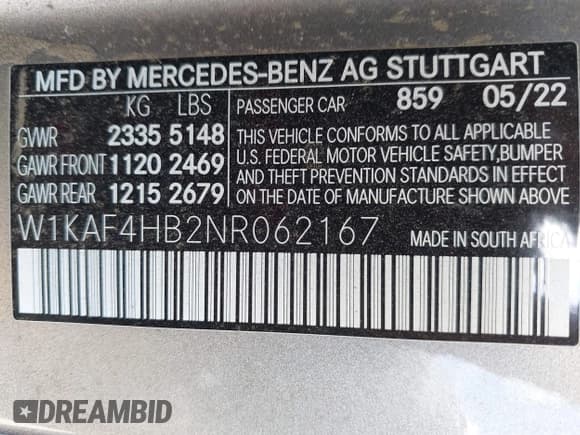 ✅ 2022 Mercedes-Benz C 300 • VIN: W1KAF4HB2NR062167 • Lot: 42523167. Wystawiony na IAAI z przebiegiem 12 546 mil. Bezpłatny archiwum sprzedaży aukcyjnych z USA i szczegółowy raport historii pojazdu na DreamBid. Zdjęcie 9.