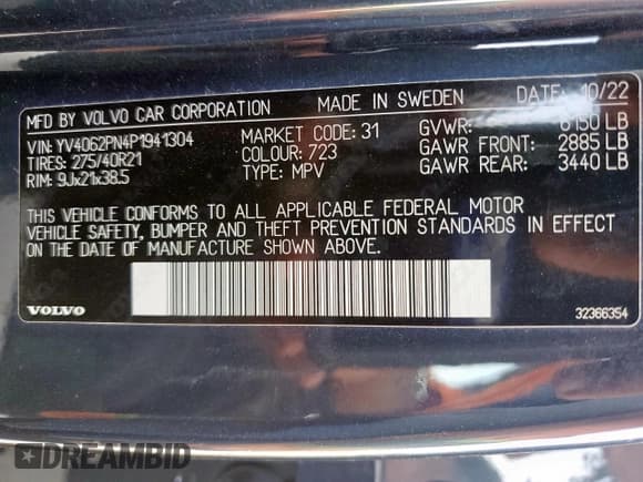 ✅ 2023 Volvo XC90 Plus • VIN: YV4062PN4P1941304 • Лот: 67741665. Опубликован ранее на Copart с пробегом 24 854 миль. Бесплатный доступ к архиву аукционных продаж из США и подробный отчёт об истории автомобиля на DreamBid. Изображение 14.