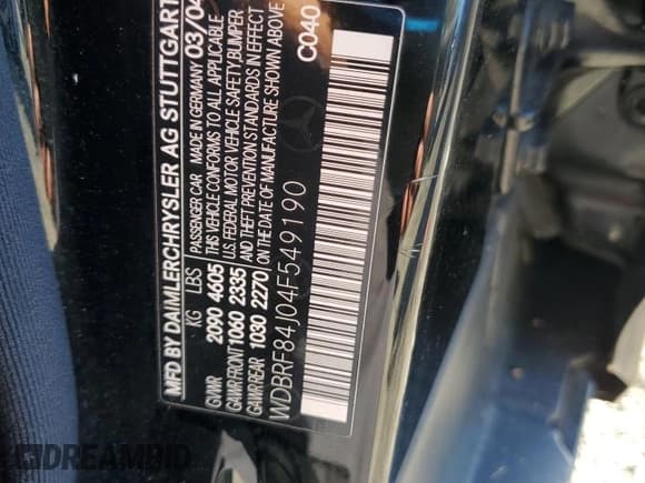 ✅ 2004 Mercedes-Benz C 320 • VIN: WDBRF84J04F549190 • Lot: 81234935. Wystawiony na Copart z przebiegiem 149 105 mil. Bezpłatny archiwum sprzedaży aukcyjnych z USA i szczegółowy raport historii pojazdu na DreamBid. Zdjęcie 12.