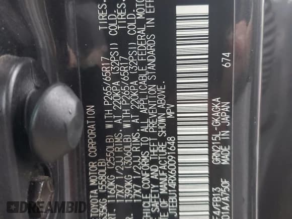 ✅ 2006 Toyota 4Runner SR5 Sport • VIN: JTEBU14RX60091648 • Lot: 81728115. Listed on Copart with 214,496 mi. Free auction sales archive from the USA and detailed vehicle history report at DreamBid. Image 12.