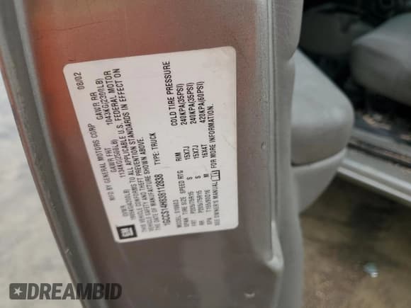 ✅ 2003 Chevrolet S-10 LS • VIN: 1GCCS14H838112838 • Лот: 85125934. Опубликован ранее на Copart с пробегом Не указан. Бесплатный доступ к архиву аукционных продаж из США и подробный отчёт об истории автомобиля на DreamBid. Изображение 12.