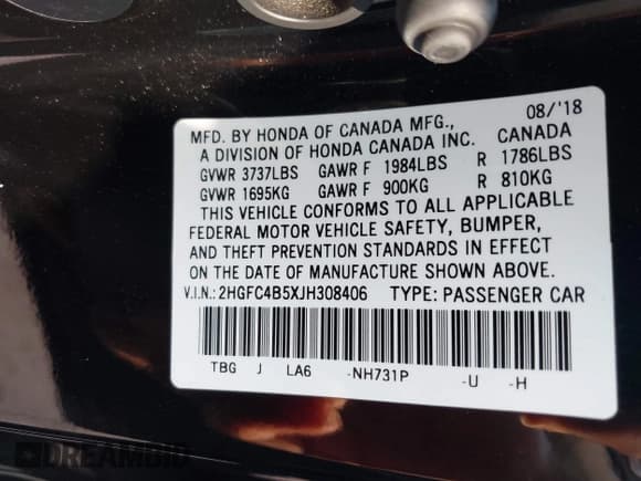 ✅ 2018 Honda Civic LX • VIN: 2HGFC4B5XJH308406 • Lot: 42899539. Wystawiony na IAAI z przebiegiem 81 266 mil. Bezpłatny archiwum sprzedaży aukcyjnych z USA i szczegółowy raport historii pojazdu na DreamBid. Zdjęcie 9.