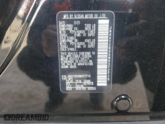 ✅ 2021 Nissan Armada SL • VIN: JN8AY2BA8M9372710 • Лот: 82758045. Опубликован ранее на Copart с пробегом 75 146 миль. Бесплатный доступ к архиву аукционных продаж из США и подробный отчёт об истории автомобиля на DreamBid. Изображение 13.