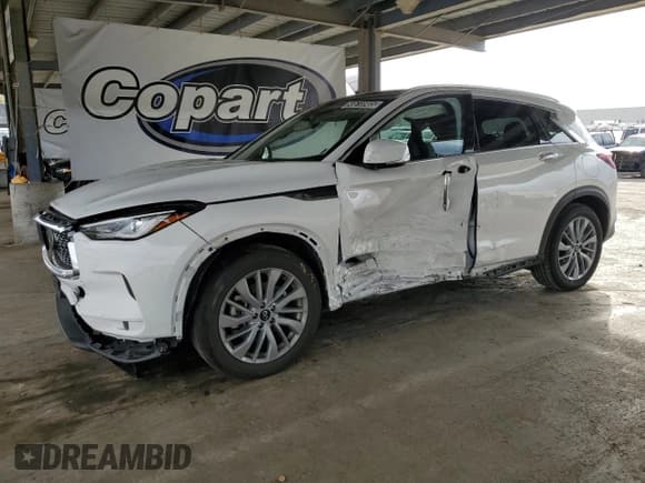 ✅ 2024 Infiniti QX50 Luxe • VIN: 3PCAJ5BB1RF105769 • Lot: 93618905. Listed on Copart with 31,873 mi. Free auction sales archive from the USA and detailed vehicle history report at DreamBid. Image 1.