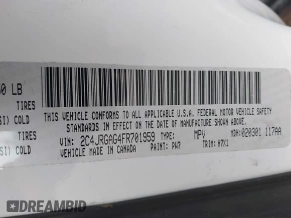 ✅ 2015 Ram Cargo Van Tradesman • VIN: 2C4JRGAG4FR701959 • Lot: 43722320. Listed on IAAI with 123,096 mi. Free auction sales archive from the USA and detailed vehicle history report at DreamBid. Image 9.