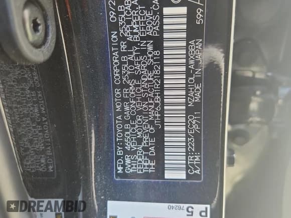 ✅ 2024 Lexus UX 250h Premium • VIN: JTHP6JBH1R2182118 • Lot: 66344315. Listed on Copart with 28,318 mi. Free auction sales archive from the USA and detailed vehicle history report at DreamBid. Image 14.