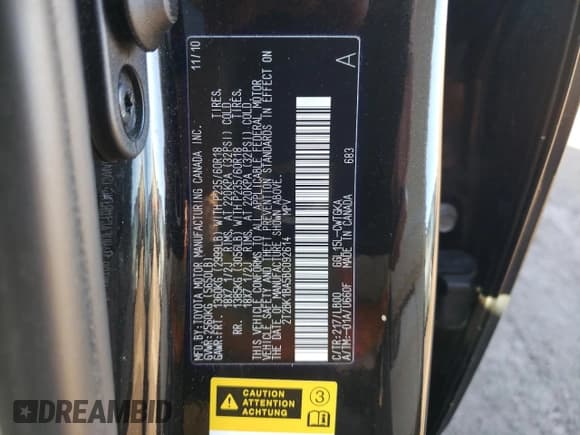 ✅ 2011 Lexus RX 350 • VIN: 2T2BK1BA5BC092614 • Lot: 92443765. Listed on Copart with 148,868 mi. Free auction sales archive from the USA and detailed vehicle history report at DreamBid. Image 13.