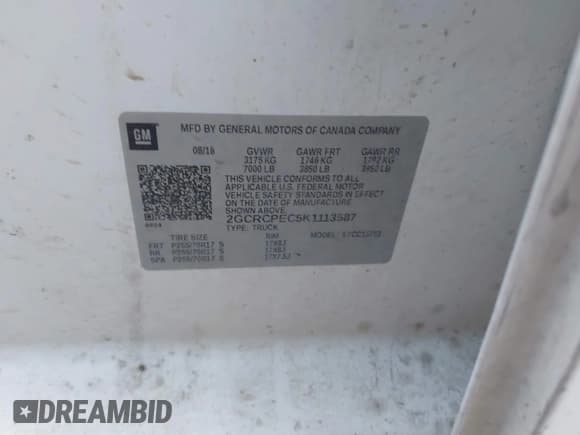 ✅ 2019 Chevrolet Silverado 1500 LT • VIN: 2GCRCPEC5K1113587 • Lot: 43794100. Wystawiony na IAAI z przebiegiem 116 779 mil. Bezpłatny archiwum sprzedaży aukcyjnych z USA i szczegółowy raport historii pojazdu na DreamBid. Zdjęcie 9.