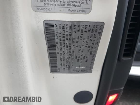 ✅ 2009 Porsche Cayenne • VIN: WP1AA29P49LA11106 • Lot: 81840155. Listed on Copart with 188,693 mi. Free auction sales archive from the USA and detailed vehicle history report at DreamBid. Image 13.