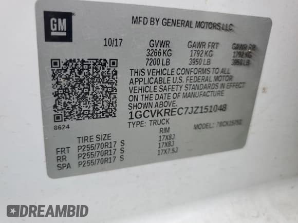 ✅ 2018 Chevrolet Silverado 1500 LT • VIN: 1GCVKREC7JZ151048 • Лот: 80355965. Опубликован ранее на Copart с пробегом 63 922 миль. Бесплатный доступ к архиву аукционных продаж из США и подробный отчёт об истории автомобиля на DreamBid. Изображение 12.