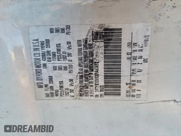 ✅ 1999 Ford Ranger XL • VIN: 1FTYR10VXXPA63652 • Lot: 89928745. Listed on Copart with 187,583 mi. Free auction sales archive from the USA and detailed vehicle history report at DreamBid. Image 13.