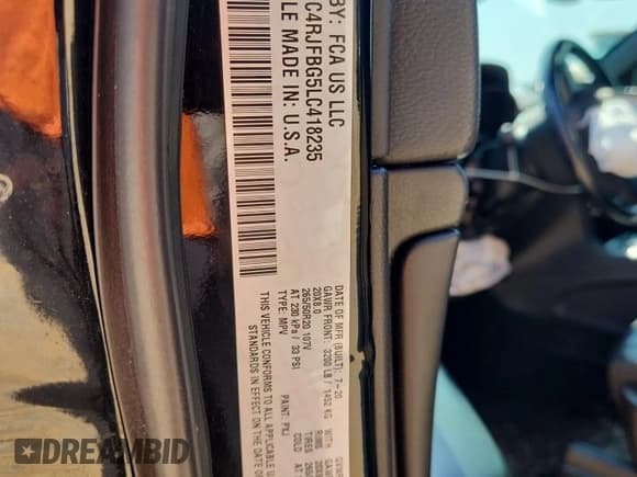 ✅ 2020 Jeep Grand Cherokee Limited X • VIN: 1C4RJFBG5LC418235 • Лот: 80026535. Опубликован ранее на Copart с пробегом 73 413 миль. Бесплатный доступ к архиву аукционных продаж из США и подробный отчёт об истории автомобиля на DreamBid. Изображение 13.