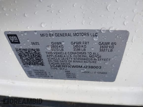 ✅ 2021 Chevrolet Traverse LS • VIN: 1GNERFKW0MJ238003 • Лот: 43119935. Опубликован ранее на IAAI с пробегом 52 399 миль. Бесплатный доступ к архиву аукционных продаж из США и подробный отчёт об истории автомобиля на DreamBid. Изображение 9.